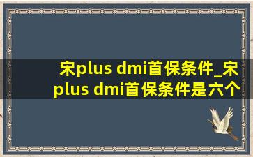 宋plus dmi首保条件_宋plus dmi首保条件是六个月内吗